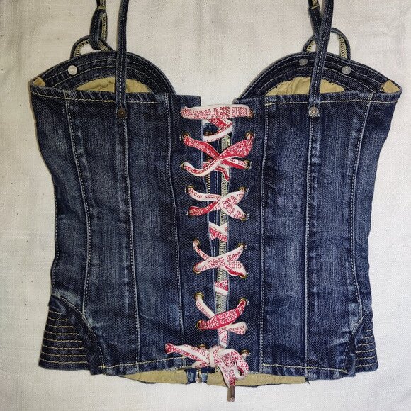 Guess Premium | Denim corset bustier top | Size XS - Picture 14 of 16